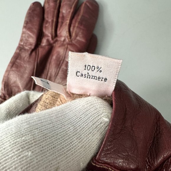 Vintage Coach Burgundy Soft Leather Gloves, Size 7 - Picture 11 of 13